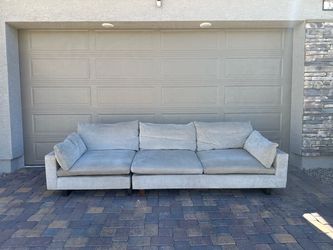 Large West Elm Taupe Grey Sofa Couch