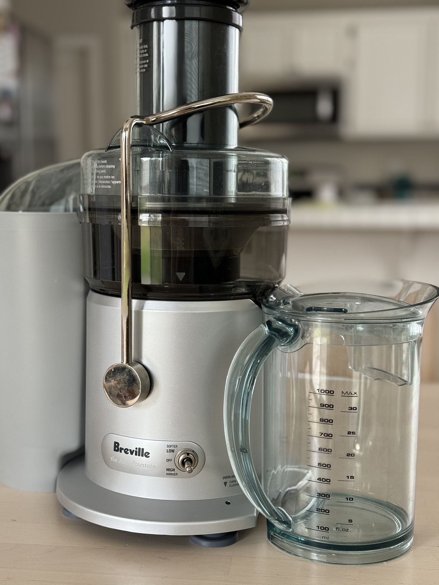 Breville Juice Fountain Plus Juicer, Brushed Stainless Steel, JE98XL