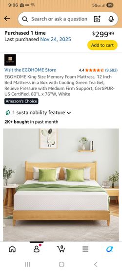 King Size Foam EGOHOME NEW