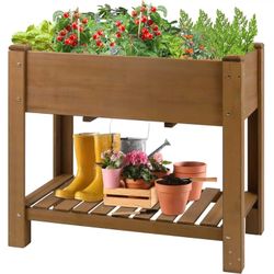 Raised Garden Bed Wooden Elevated Planter Box with Legs, 33.46 X 17.9 X 29.72 in