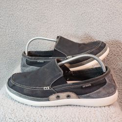 Crocs Men sz 11 14392 Canvas Slip On Loafer Boat Shoes