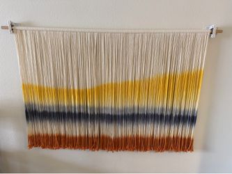 Boho tie-dye Fiber Macramé tapestry hanging wall art