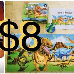 $8 Extra Large Floor Puzzle Nearly 4 feet long with a couple Pop its Dinosaurs 🦖🦕🦖Melissa & Doug