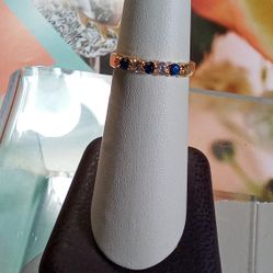 Ladies Sapphire & Cz ring