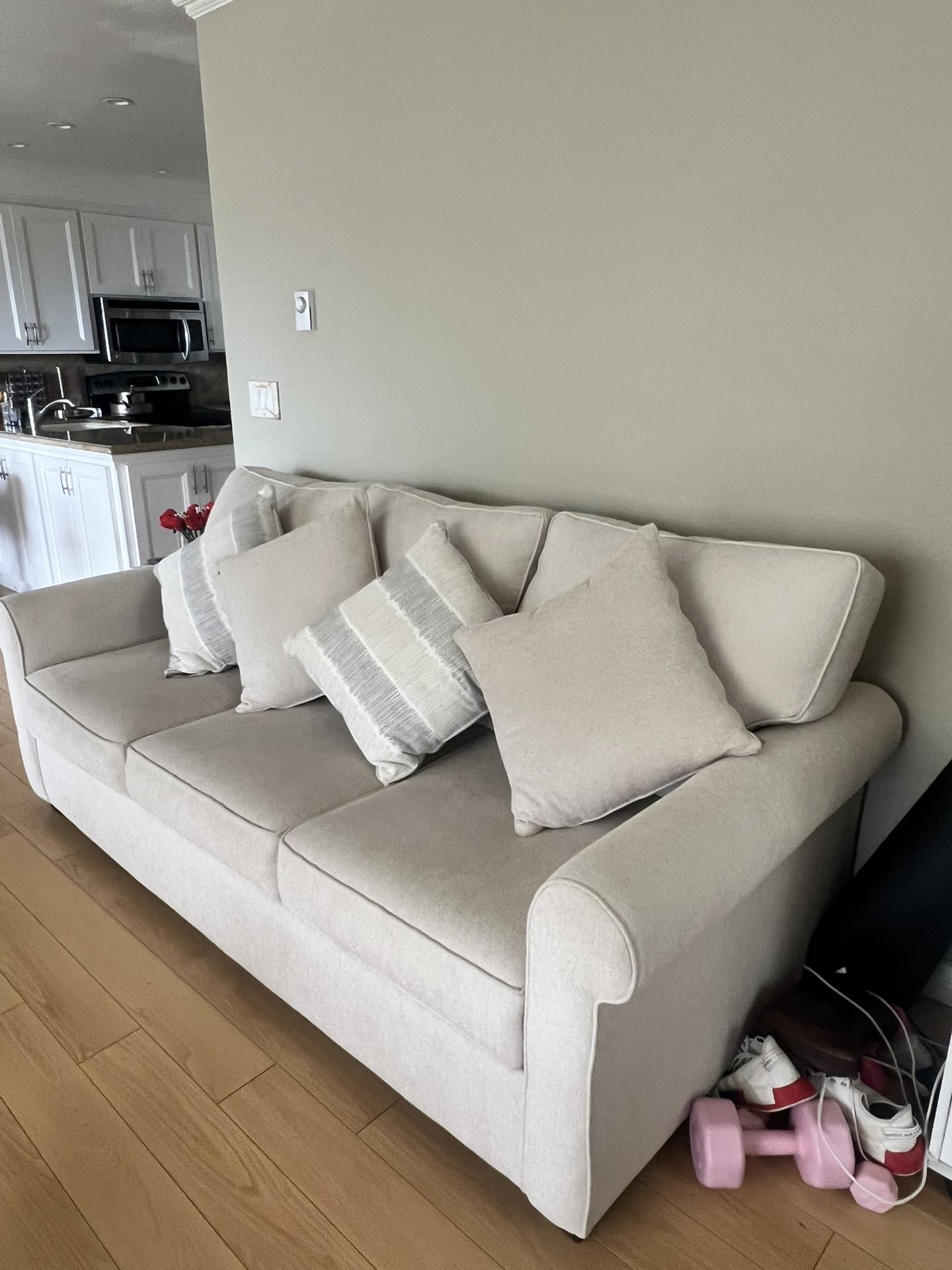 Beige 3-Seater Sofa – Living Spaces 