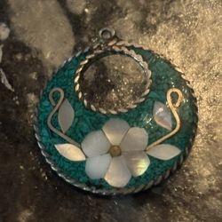 Jade And Sterling Silver Pendant 