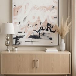  ✨ Large Modern Text Art Canvas – Framed Statement Piece