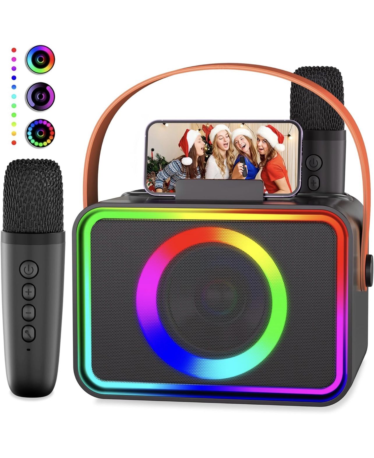 Karaoke Machine,Portable Bluetooth Karaoke Speaker with 2 Wireless Microphone
