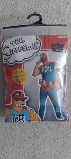 Simpsons ADULT Duff man costume