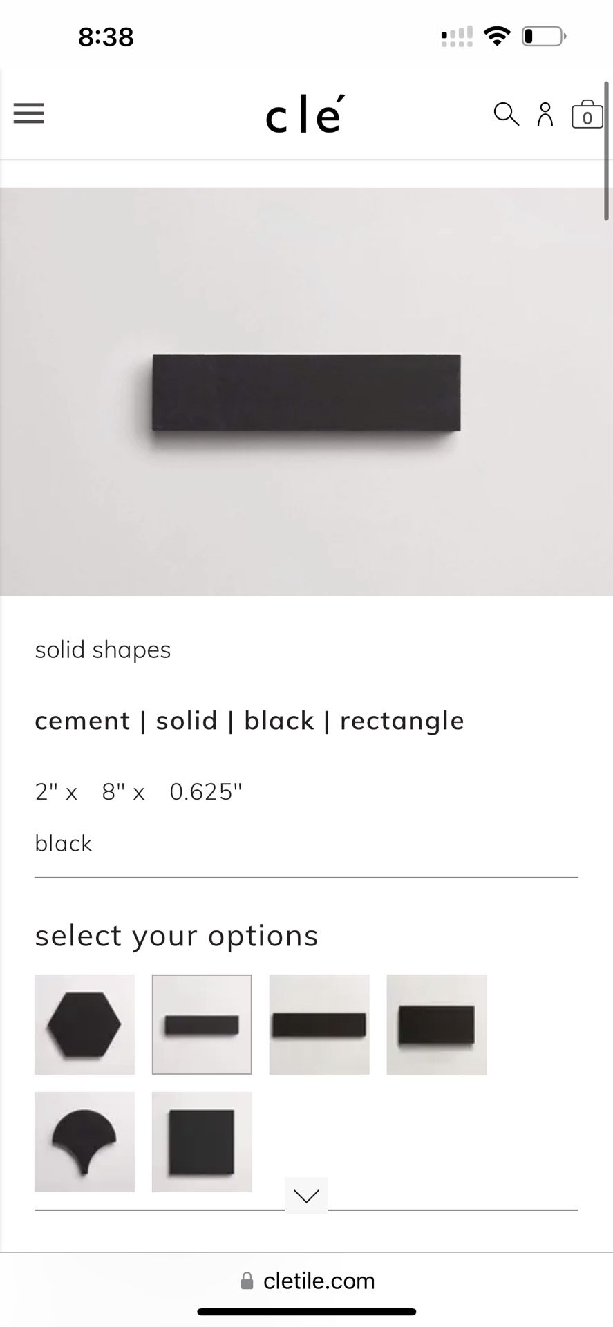 Cle tile black 2x8 cement tile 30 SF