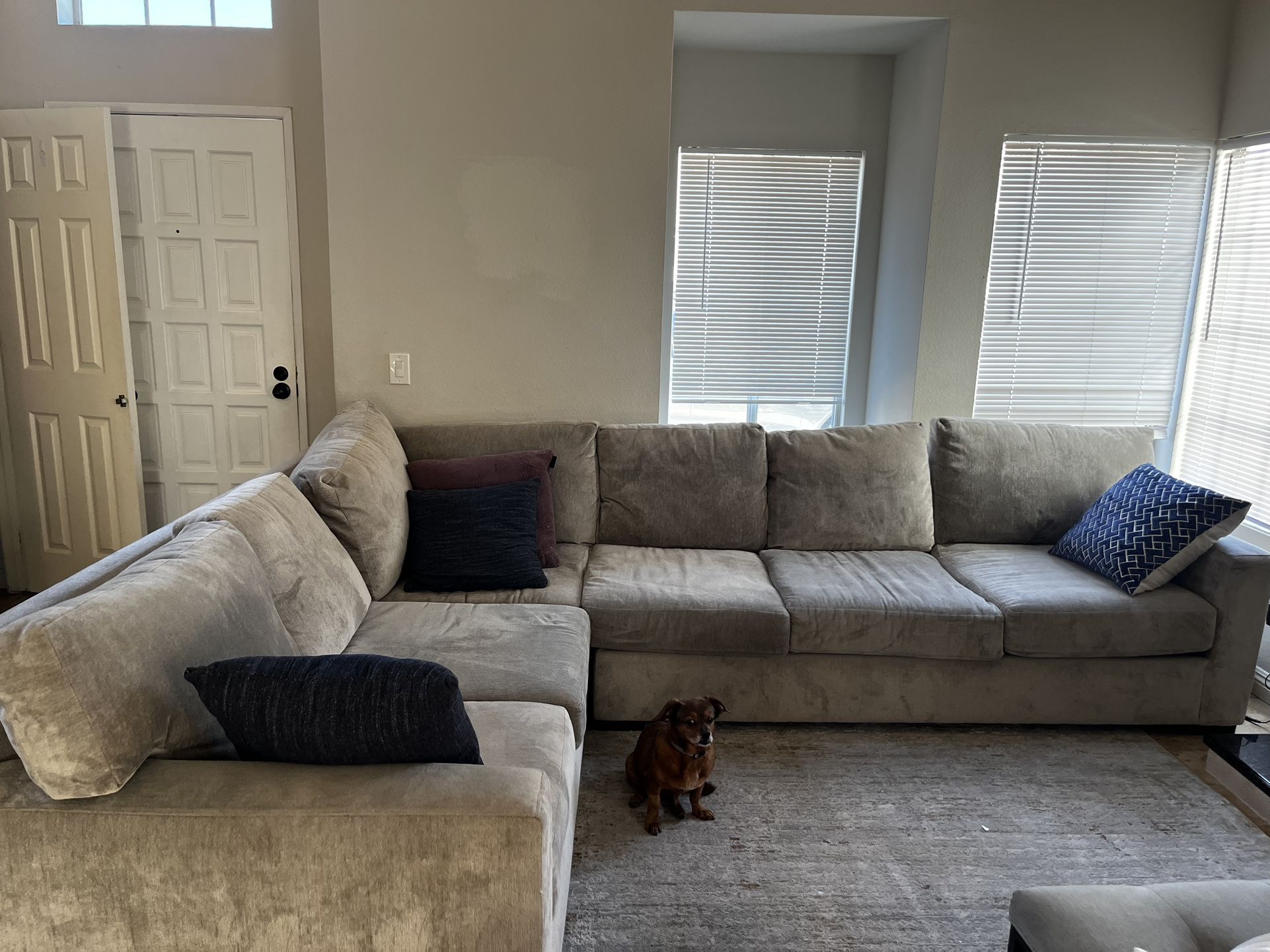 Large Grey Sectional Sofa Couch Great Condition
