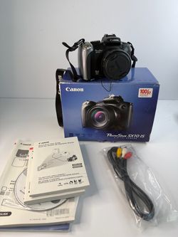 Canon PowerShot SX10 IS 10.0MP Digital Camera w/ Box and Manuals Cable Tested
