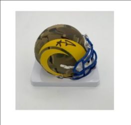 Aaron Donald Autographed Mini Camo Helmet