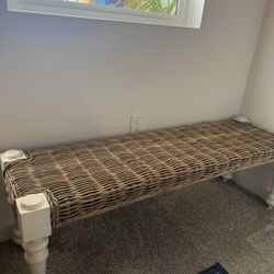 Farmhouse Wicker Bench