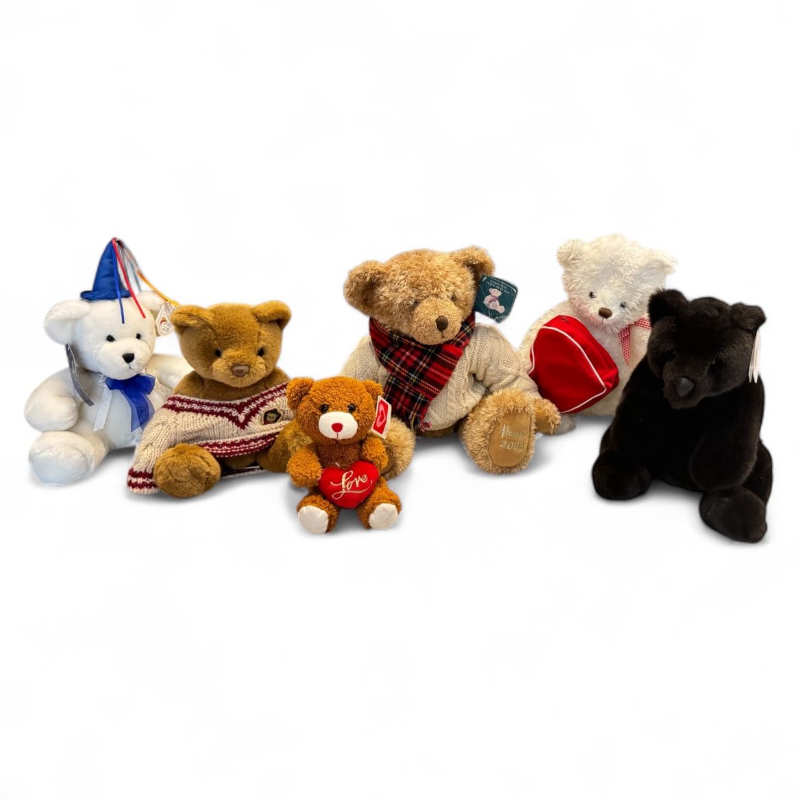 🧸 6-Plush Bears Bundle – Colorful & Cuddly Mixed Collection! 🌈