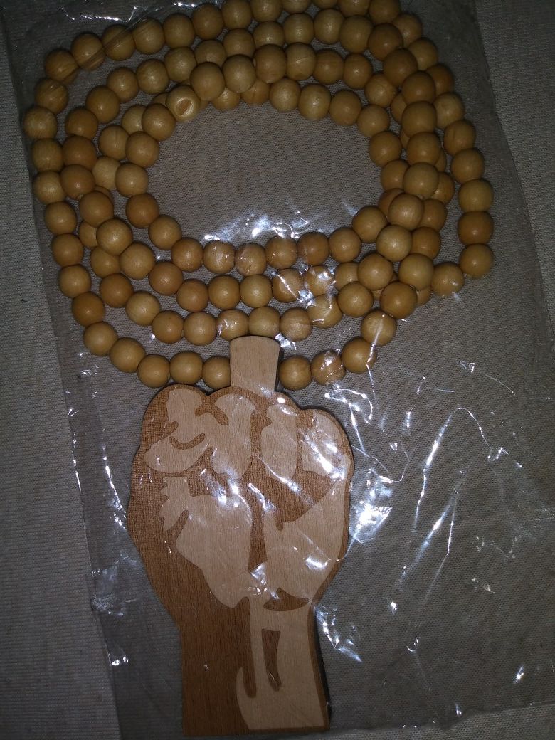 Wood bead necklace