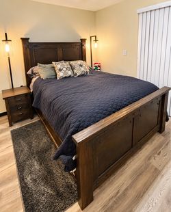 Queen mattress with headboard and footboard