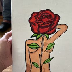 Flower Half Rose Women Painting