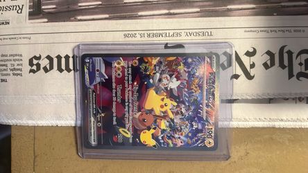 Pikachu EX Pokémon Trading Card in Case
