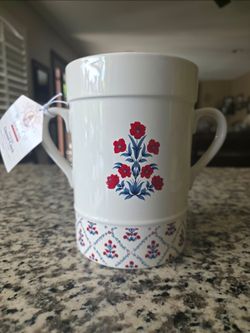 My Texas House Ceramic  Floral Trellis Utensil Crock