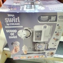 NEW Ninja Swirl by CREAMi Ice Cream and Soft Serve Maker, Sorbet, Milkshake, Frozen Yogurt, Low Calories Program & More, 13-in-1, Soft Serve Handle, (