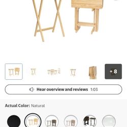 4pk TV Dinner Tray Tables With Stand