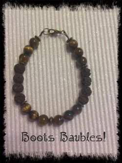 Lava Rock and tigers eye bracelet