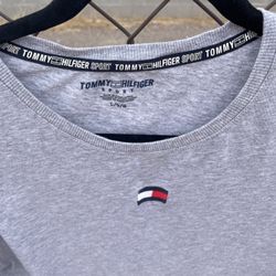 Tommy Hildiger Sport Shirt Light Grey With Logo