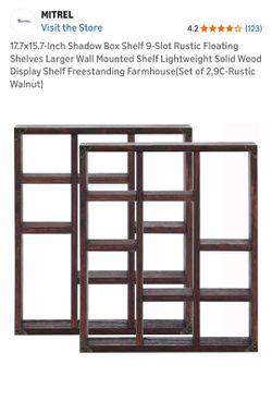 17.7 X 15.7 Inch Shadow Box Shelf 9 Slot