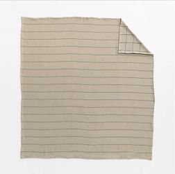 Crate and Barrell Reversible Linen Duvet Cover - King