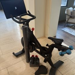 Peloton Bike+ Plus With Shoes , 3lb Dumbbells & Mat