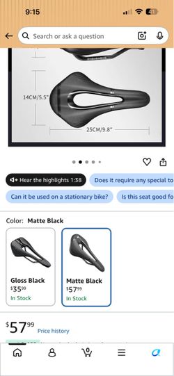 Road Bike Saddle, Comfortable Waterproof Bicycle Seat for Men and Women, Breathable Shock-Absorbing Bike Seat Carbon Fiber for MTB, Road Bikes, BMX & 