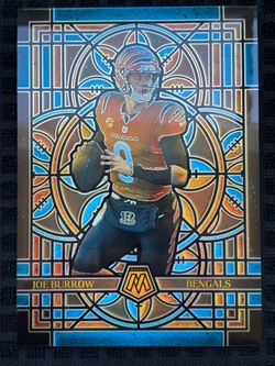 2025 Panini Mosaic Joe Burrow NFL QB Bengals Stained Glass 5x7 Oversized Jumbo