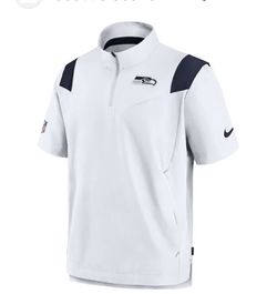 NEW Men's Nike White Seattle Seahawks Sideline Coaches Chevron Lockup Pullover Top