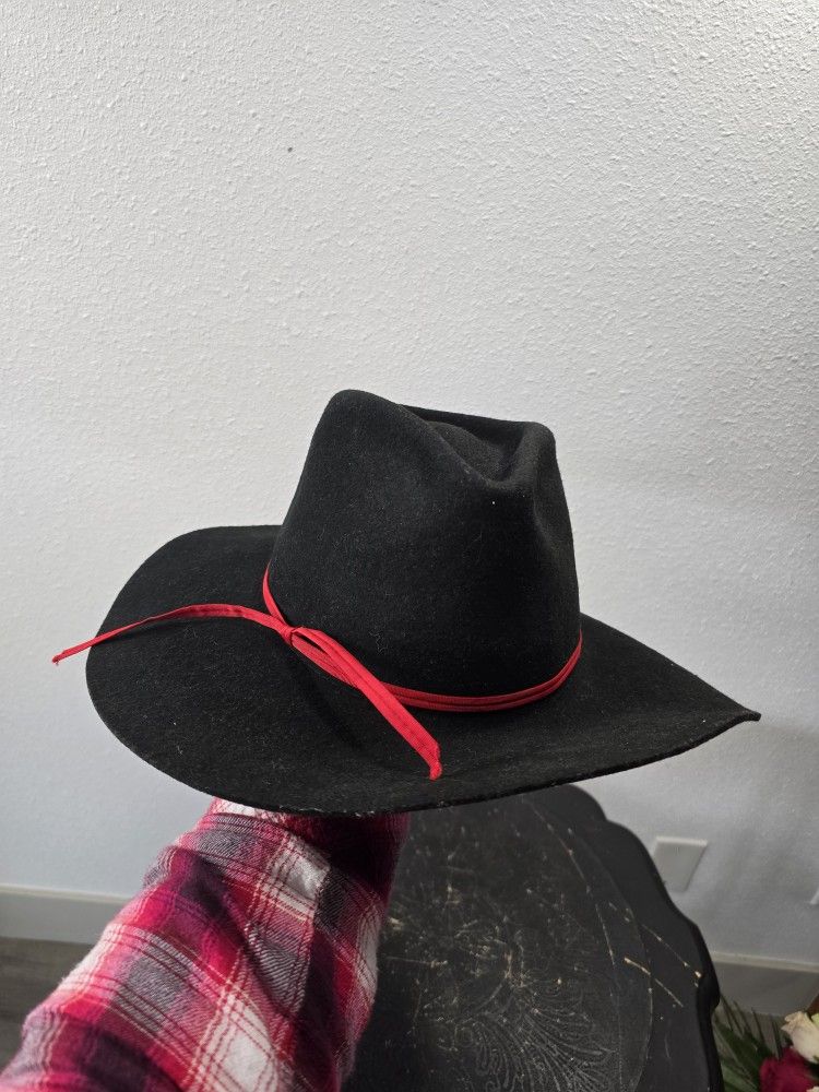 Eddy Black Cowboy Hat 7 3/8 Designed by Chris Eddy 100% Wool Made in USA