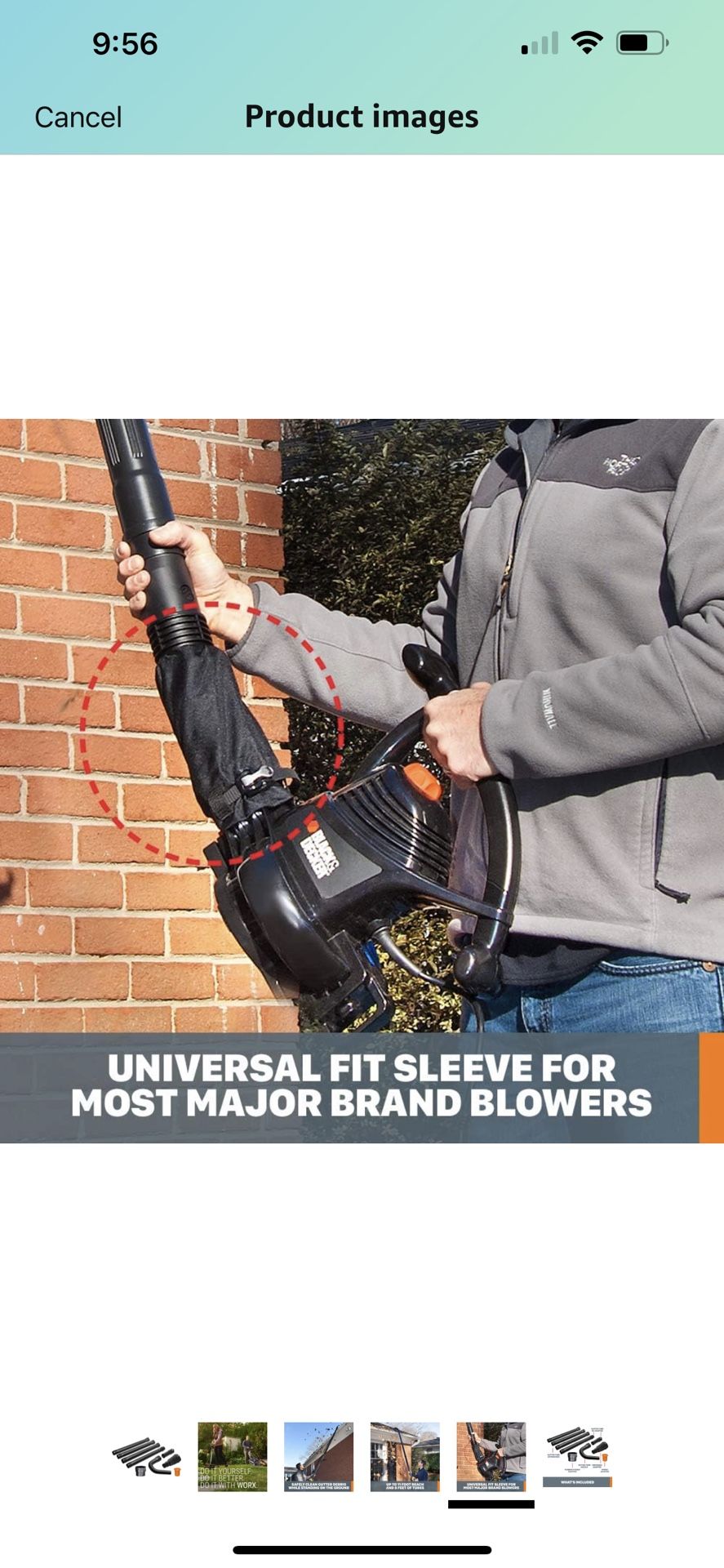 Worx WA4092 Universal Gutter Cleaning Kit for Leaf Blowers