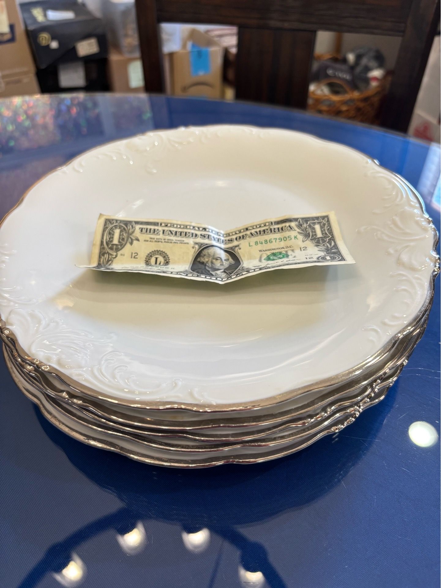 White and silver China made in Poland