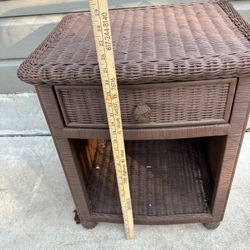 Nice Brown Wicker With Draw 