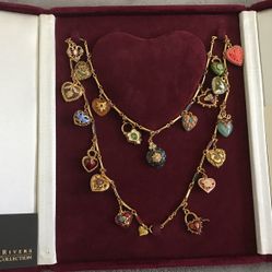 Joan Rivers Hearts In Flower Necklace