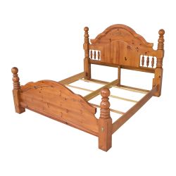 Queen pine four poster bed frame 