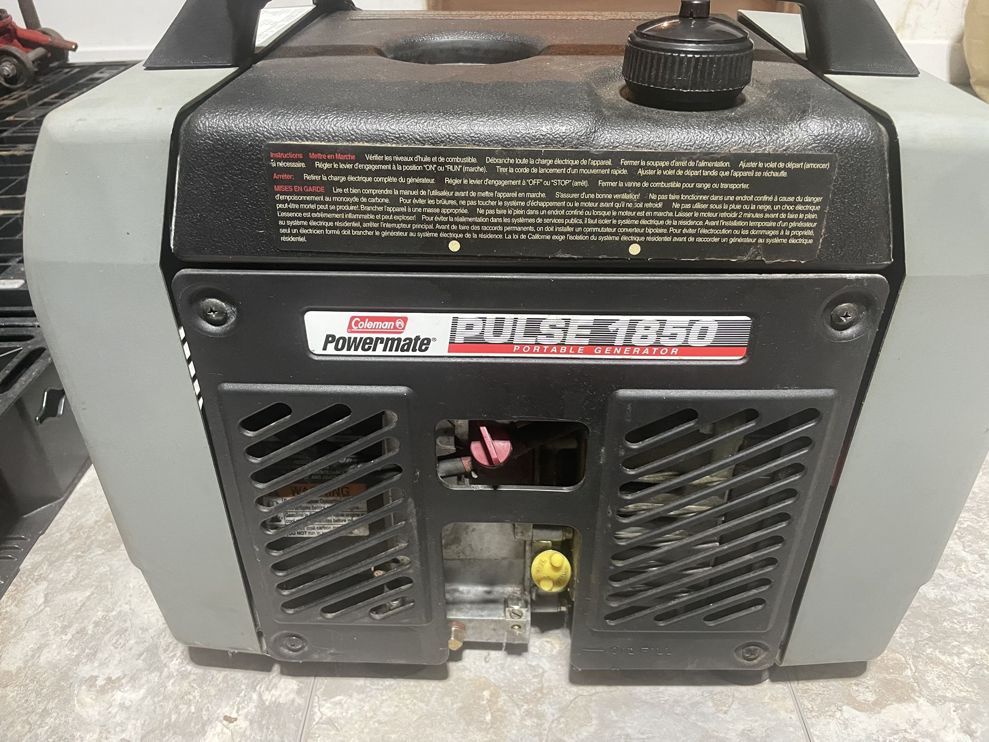 Portable Generator Coleman Powermate Pulse 1(contact info removed)W run, 1850W max B&S Engine