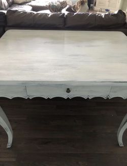 Distressed white desk/accent table 