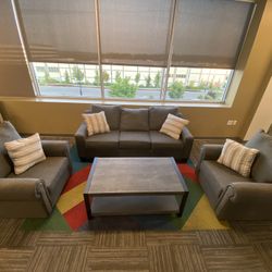 Three Piece Grey  Couches 