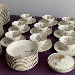 Ivory, Gold, And Sepia Dinnerware/68 Pc. China Set