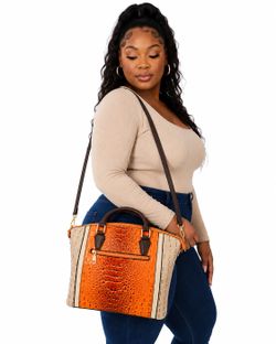 New Croc Embossed 2-Piece Handbag Set