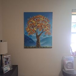 CUADRO EN LIENSO Y PINTADO AL OLEO