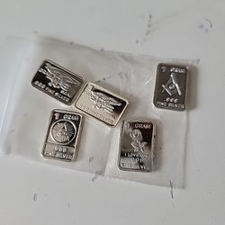 3pcs. .999 Fine silver 1g Bars X3 