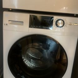 GE 2.4 cu. ft. Stackable White Front Loading Washing Machine with Steam, ENERGY S Washer and dryer 