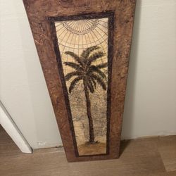 Palm Tree Wooden Hanging Picture 