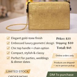 ✨ Golden Empress Top-Handle Mini Bag – Luxury Evening Statement Purse